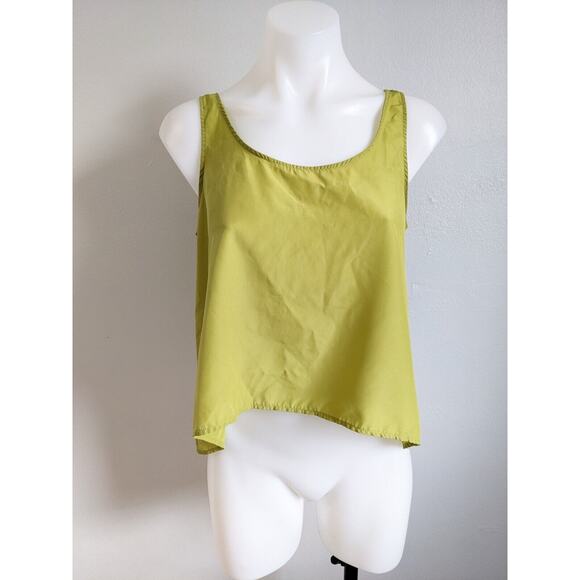 KBF Womens Size Small Top Blouse Olive Green Scoop Neck Sleeveless - Picture 6 of 13